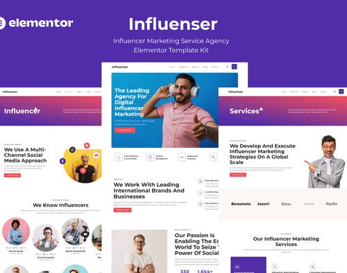 Influenser - Influencer Marketing Services Agency Elementor Template Kit
