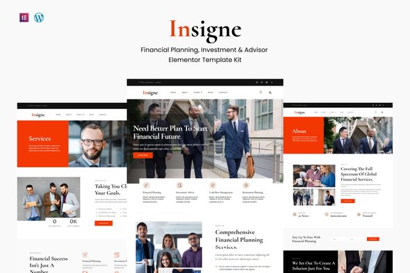 Insigne - Financial Business & Investment Elementor Template Kit best financial business Elementor template download premium