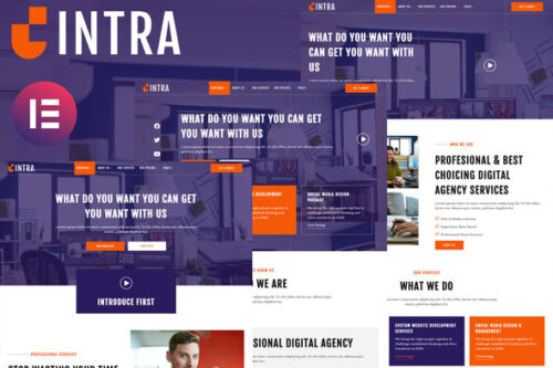 best Intra Elementor template kit digital agency download