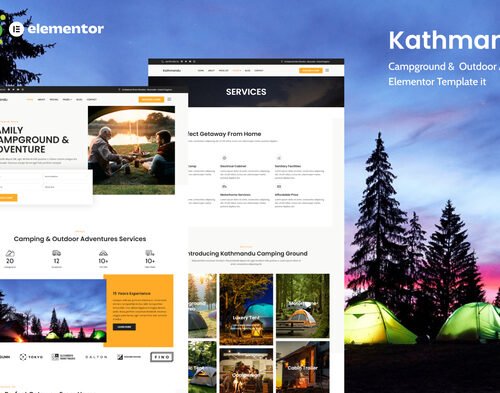 Kathmandu - Campground & Outdoor Activity Elementor Template Kit