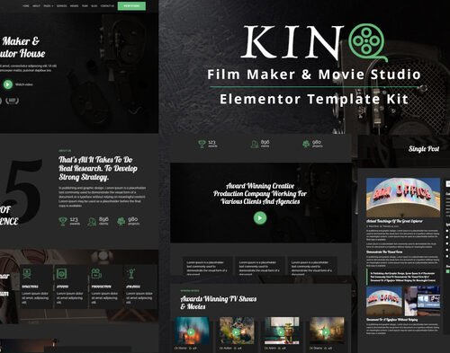 Kino - Film Maker & Movie Studio Elementor Template Kit