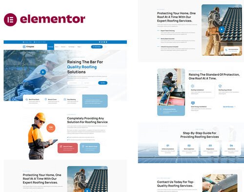 Knopee - Roofing & Canopy Services Elementor Template Kit