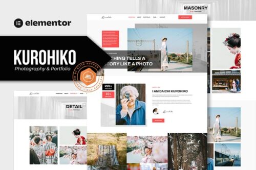 best dark photography portfolio Elementor kit instant download