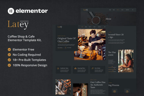 best coffee shop Elementor template instant download