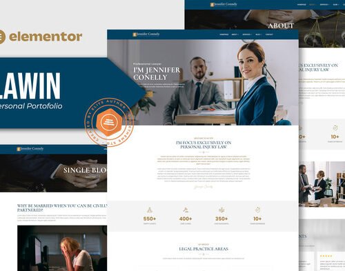Lawin - Lawyer & Attorney Personal Elementor Template Kits