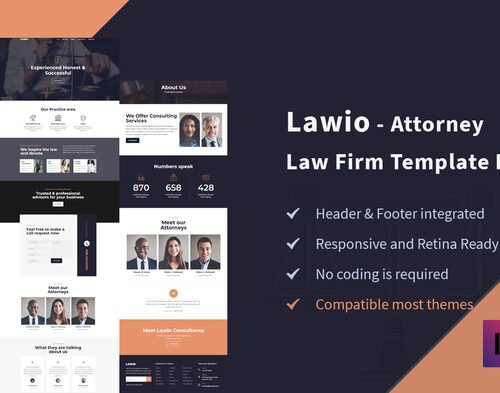 Lawio - Attorney Law Firm Elementor Template Kit