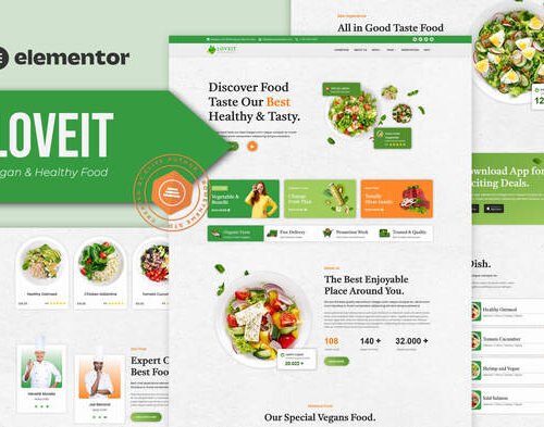 Loveit - Vegan & Healthy Food Restaurant Elementor Template Kit