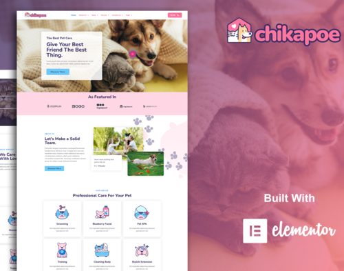 Chikapoe - Pet Care & Veterinary Elementor Template Kit