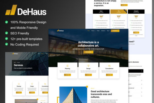 best Dehaus Elementor template download for interior design