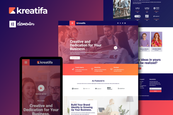Kreatifa - Creative Digital Agency Elementor Template Kit best Kreatifa Elementor template kit instant download