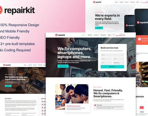 RepairKit - Mobile Phone & Computer Repair Elementor Template Kit