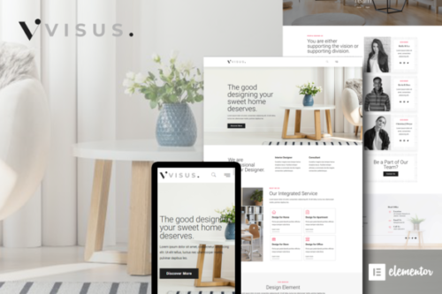 best interior design Elementor template kit instant download
