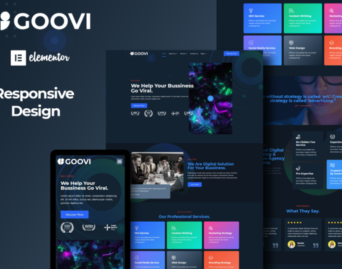 Goovi - Creative Agency & Digital Marketing Elementor Template Kits