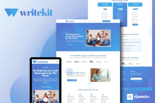best WriteKit Elementor template kit instant download