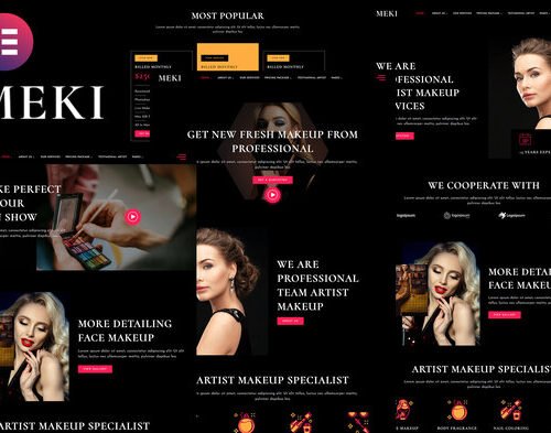Meki - Artist Makeup Business Services Elementor Template Kit