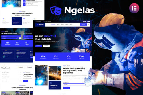 best welding Elementor template kit instant download