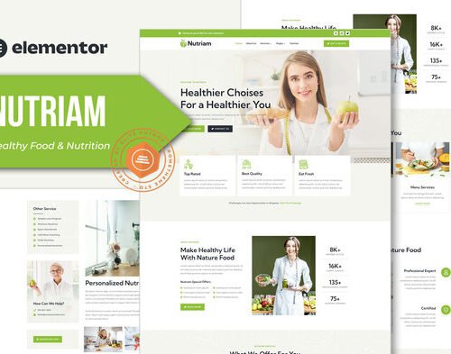 Nutriam - Healthy Food & Nutrition Service Elementor Template Kit