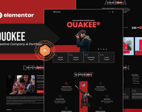 Ouakee - Creative Company & Professional Portfolio  Elementor Template Kit