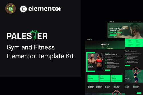 best Palester gym fitness Elementor template kit download