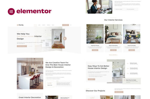 best interior design elementor template kit download