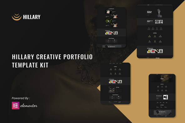 Hillary - Creative Portfolio Elementor Template Kit best creative portfolio Elementor template kit instant download
