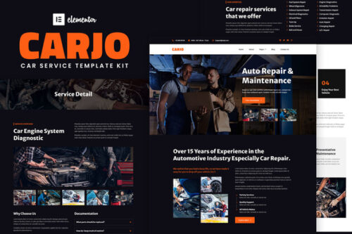 best Carjo Elementor template kit instant download