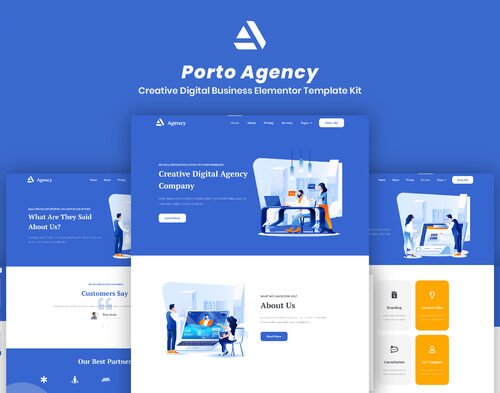 Porto Agency - Creative Digital Business Elementor Template Kit