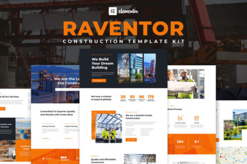 best construction Elementor template kit download