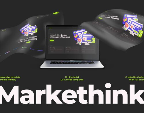 Markethink - Dark Mode Digital Marketing Agency Elementor Template Kit