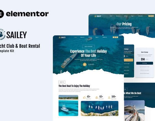 Sailey - Yacht Club & Boat Rental Elementor Template Kit