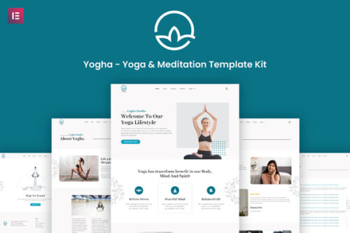 best Yogha yoga Elementor template kit instant download premium design