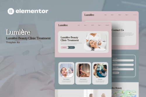 best Lumiere beauty clinic Elementor template instant download