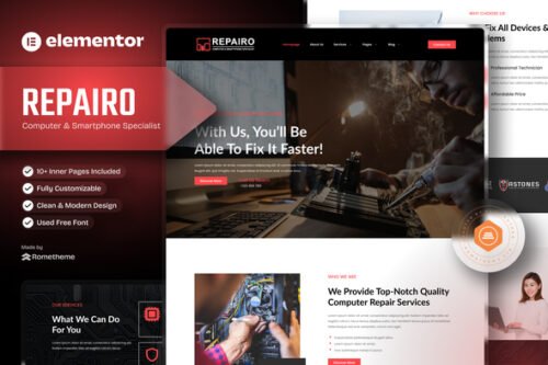 Repairo - Computer & Smartphone Repair Elementor Template Kit