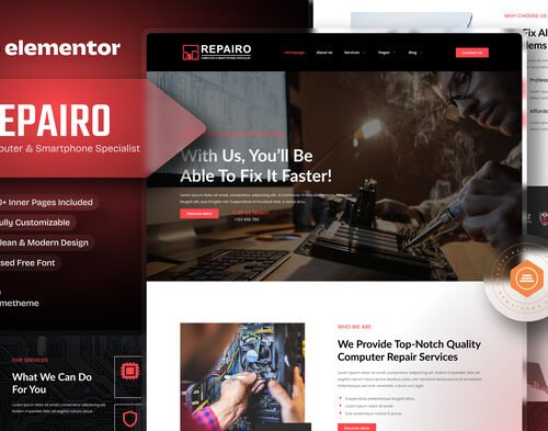 Repairo - Computer & Smartphone Repair Elementor Template Kit