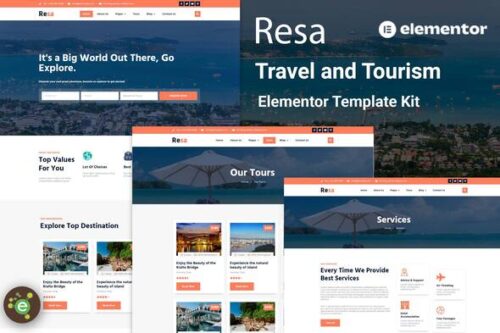 best travel Elementor template kit instant download