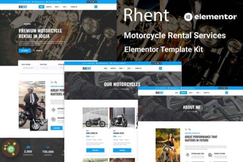 best motorcycle rental website template instant download