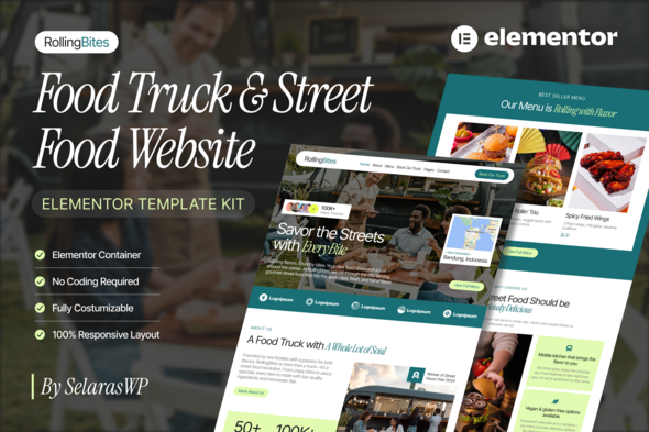 RollingBites - Food Truck & Street Food Elementor Pro Template Kit