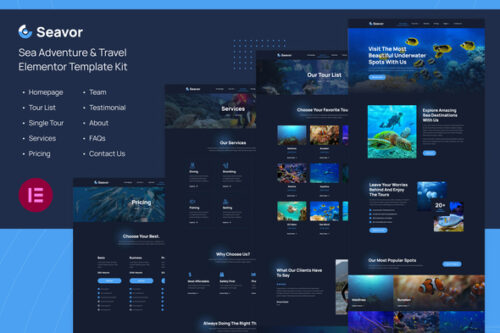 best Seavor Elementor Template Kit instant download