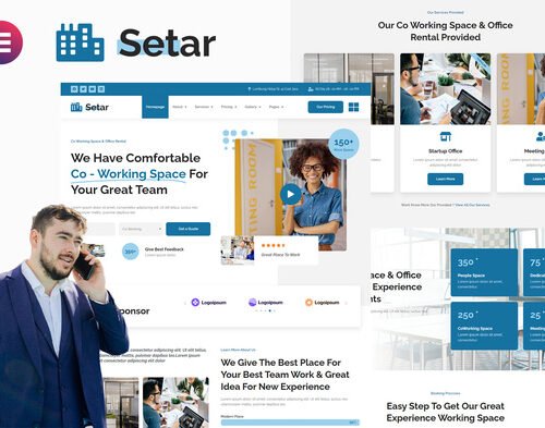 Setar - Coworking Space & Startup Office Elementor Template Kit