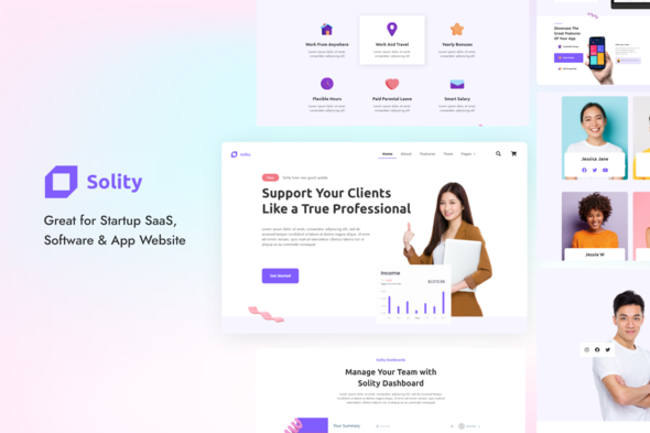 Solity - SaaS & Startup Elementor Template Kit best SaaS Elementor template kit instant download
