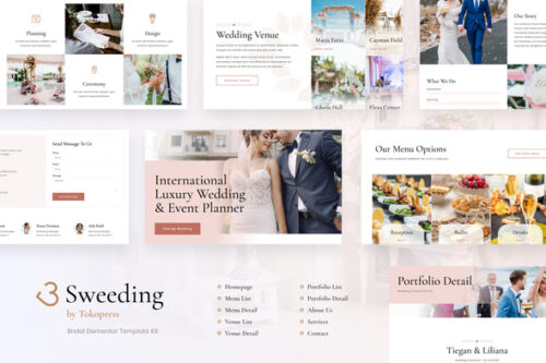 best wedding Elementor template kit instant download