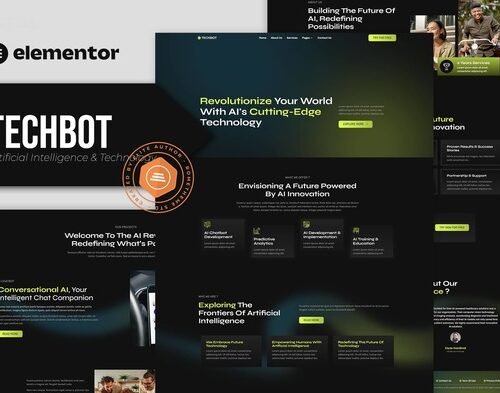 Techbot - Artificial Intelligence & Technology Services Elementor Template Kit