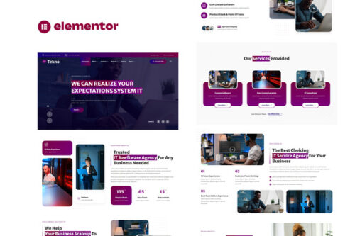 best IT company Elementor template kit download