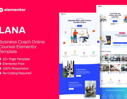 Lana - Business Coach Online Course Elementor Template Kit