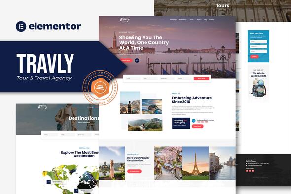 Travly - Tour & Travel Agency Elementor Template Kit best travel agency Elementor template kit download