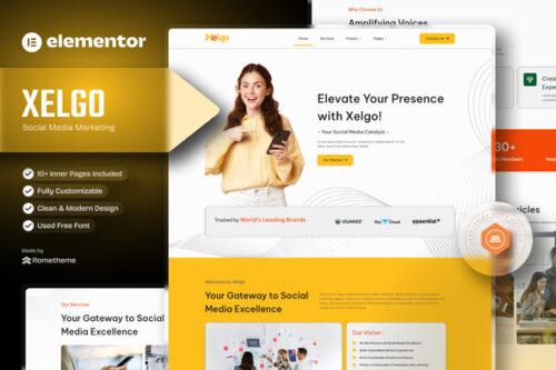 Xelgo - Social Media Marketing Elementor Template Kit