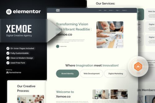 Xemoe - Digital Creative Agency Elementor Template Kit