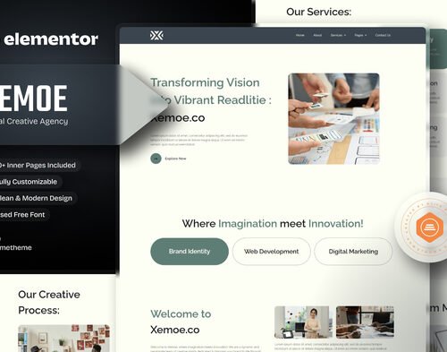 Xemoe - Digital Creative Agency Elementor Template Kit