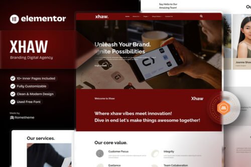Xhaw - Branding Digital Agency Elementor Template kit