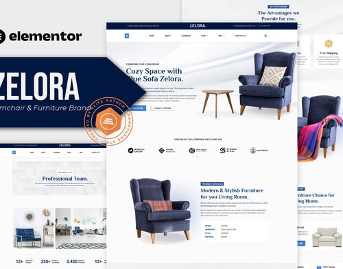 Zelora - Armchair & Furniture Brand Elementor Template Kit